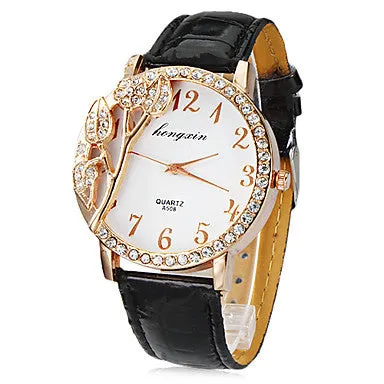 Women's Watch Fashion 3D Flower Pattern Dial