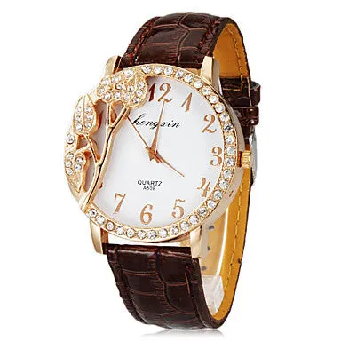 Women's Watch Fashion 3D Flower Pattern Dial