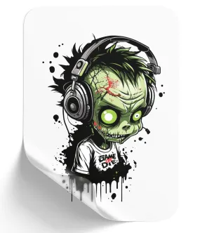 Zombie Gamer Wearing Headphones